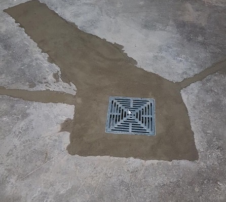 Floor catch basin installation project