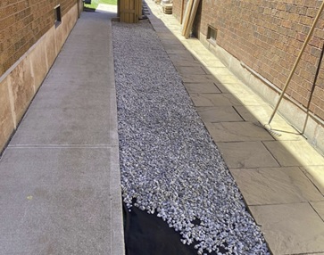 French drain installation project